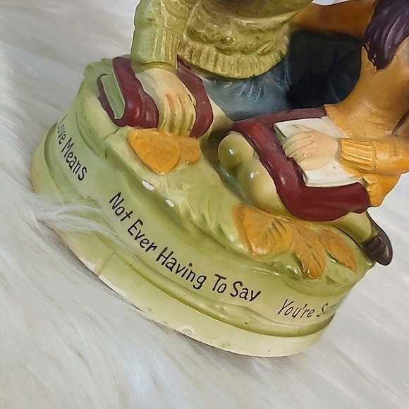 Vintage 70s Ceramic Couple Wind Up Music Playing Shelf Decor Japanese MCM 6.5" - Picture 13 of 17